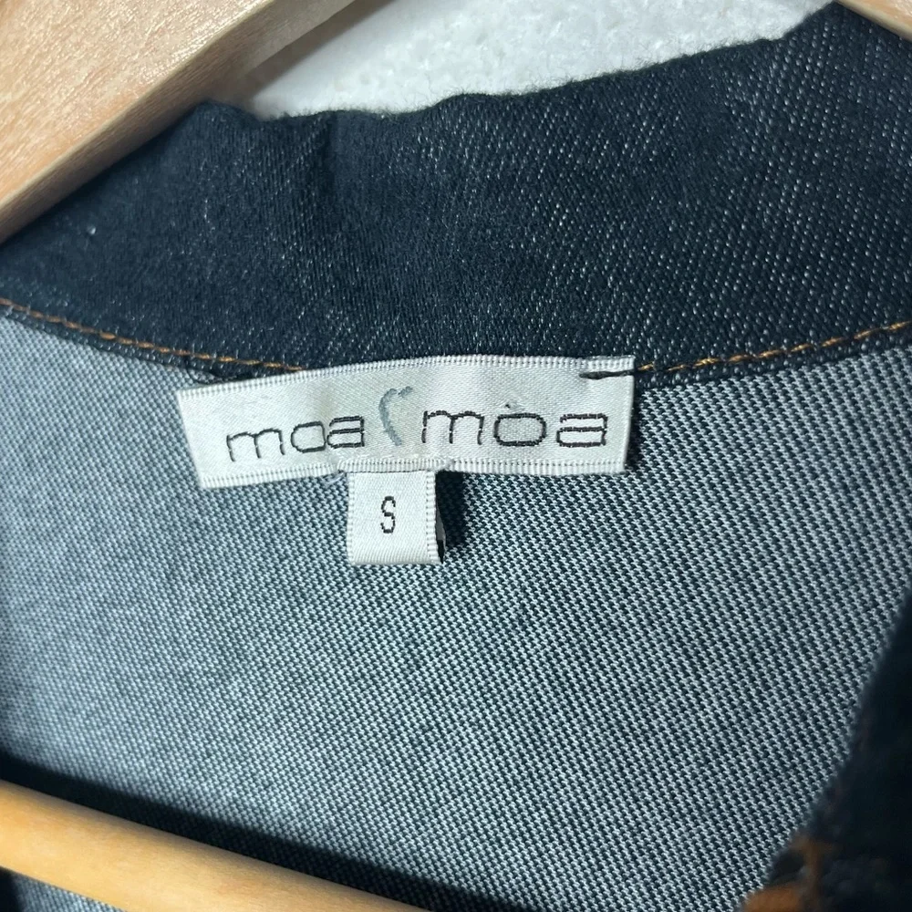 Y2K Vintage Moa Moa Demin Collared V Neck Corset Top Boho Western Going Out - Picture 7 of 8